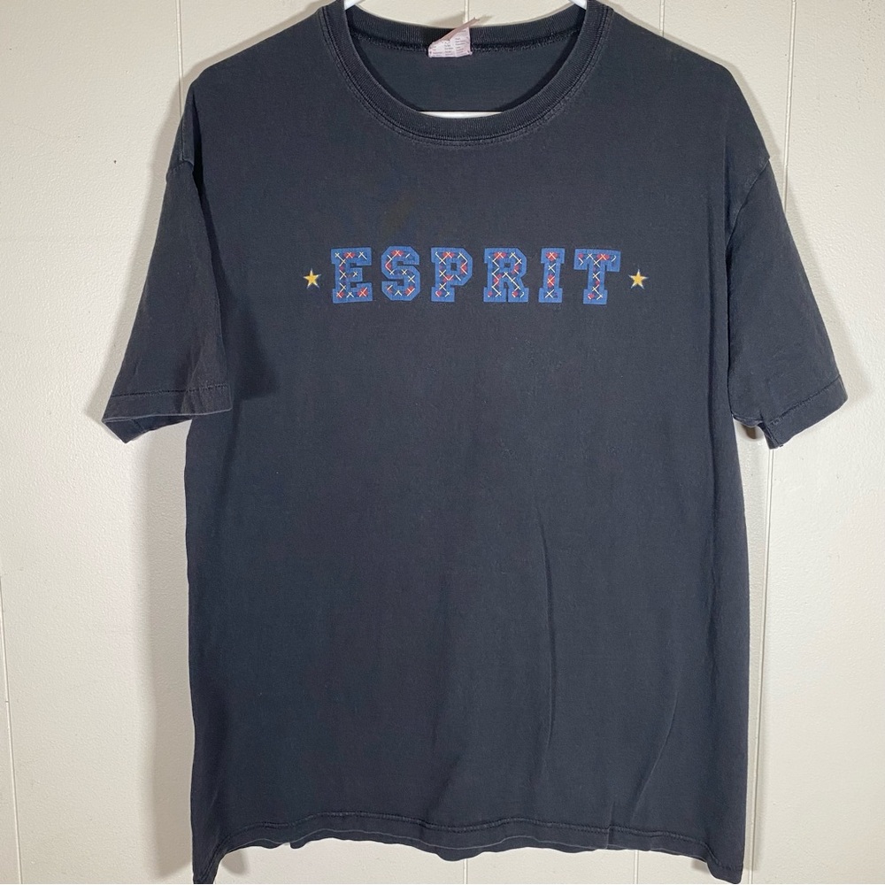 Vintage Esprit Black Graphic T-Shirt made in USA size medium unisex
